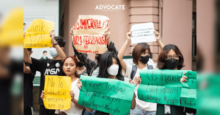 Youth groups protest against FEU, UP studes’ arrest
